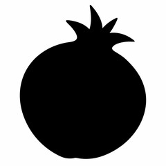 Pomegranate black silhouette vector