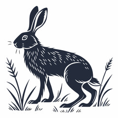 Rabbit vector silhouette black design white background