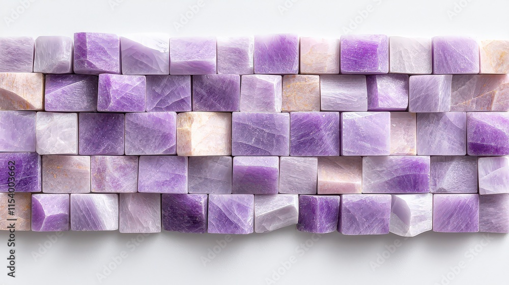 Poster detailed flat texture of amethyst bricks with uniform patterns and subtle irregularities, perfect fo