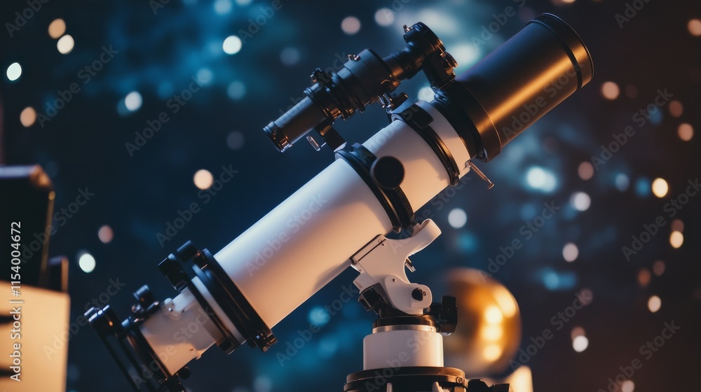 Poster a well-organized astronomy corner with a telescope, stargazing equipment and star maps neatly arrang
