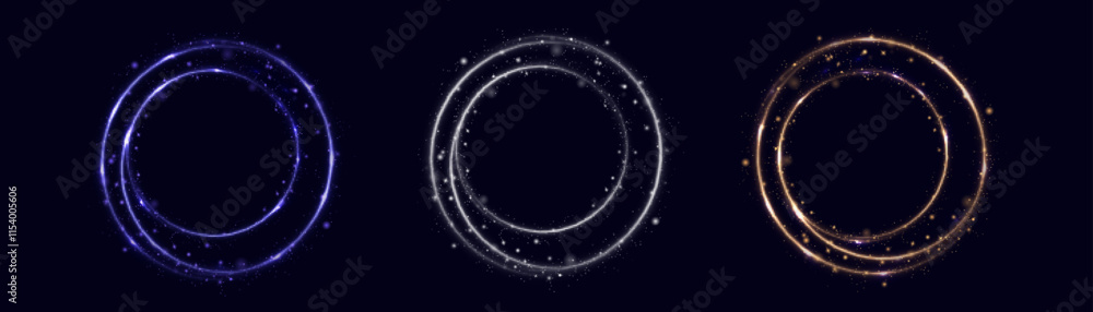 Fototapete Abstract circle light with space for text or object in the center, bright ring shaped light object for illustrations or game interfaces. Vector