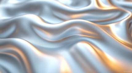 Fototapeta premium Satin texture creates mesmerizing abstract silver background with soft waves and gentle reflections. interplay of light adds depth and elegance to surface