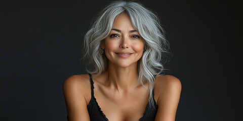 Fototapeta premium portrait of an woman on a studio background
