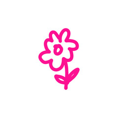 Illustration of an Kids Drawing Line Flower