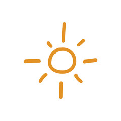 Illustration of an Kids Drawing Line Sun