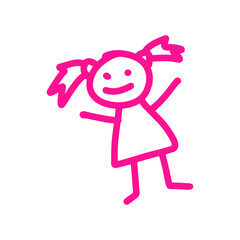 Illustration of an Kids Drawing Girl