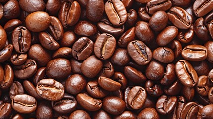 Fototapeta premium Roasted coffee beans background texture.