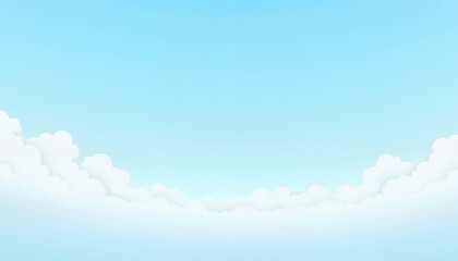 Clear blue sky with fluffy white clouds