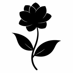Flower Reverie black silhouette vector