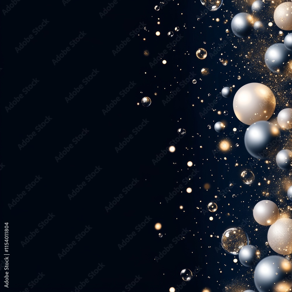 Poster colorful spheres of varying sizes and textures create a dazzling display of light and shadow in a da