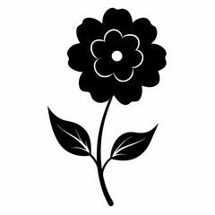 Flower Reverie black silhouette vector