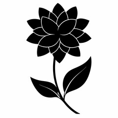 Flower Reverie black silhouette vector