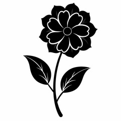 Flower Reverie black silhouette vector