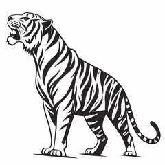 Tiger vector silhouette black design white background