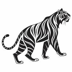 Tiger vector silhouette black design white background