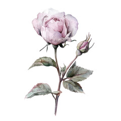 Fototapeta premium Illustration of a Soft Pink Rosemary Flower in Pastel Retro Style with Gentle Shades and Delicate Petals