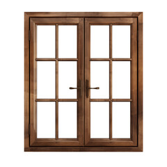 Fototapeta premium wooden window isolated on transparent background, Clipping Path