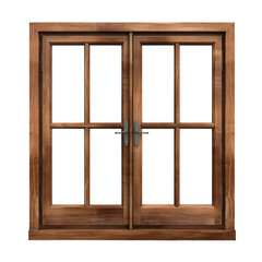 Obraz premium wooden window isolated on transparent background, Clipping Path