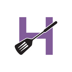 Cooking Logo combine with letter H vector template