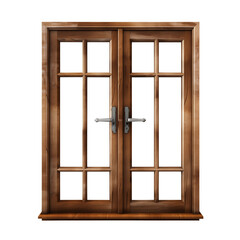 Obraz premium wooden window isolated on transparent background, Clipping Path