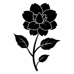 Blooming Beauty black silhouette vector