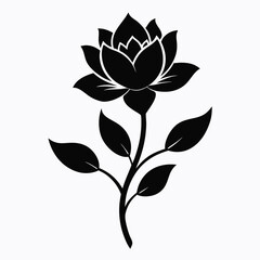 Blooming Beauty black silhouette vector