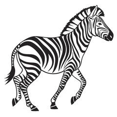 Zebra vector silhouette black design white background