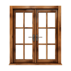 Fototapeta premium wooden window isolated on transparent background, Clipping Path