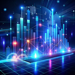 Futuristic Data Visualization Elements with Glowing Effects for Modern Digital Designs