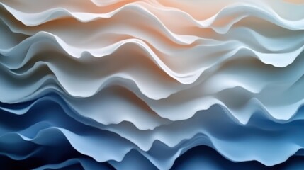 Obraz premium Abstract wavy layers in cool color palette.