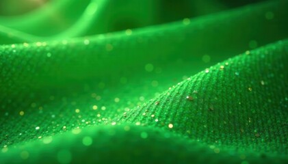 Curled green mesh, glittering abstract backdrop, gradient, eco