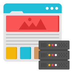 Fototapeta premium Conceptual flat design icon of web landscape