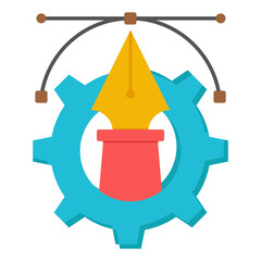 Pen with nodes, bezier tool icon