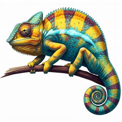 Obraz premium chameleon on a white background