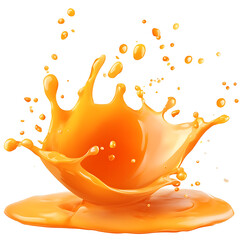 Modern Orange Liquid Splash PNG with Abstract Fluid Effects