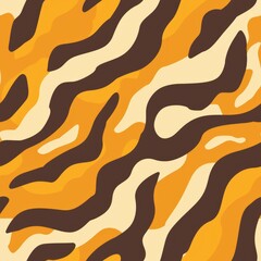 A vibrant, abstract pattern resembling tiger stripes in warm colors.