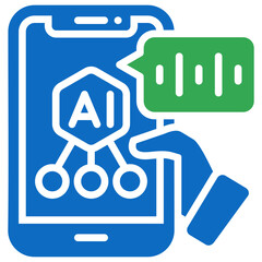 AI Assistant vector contact us communication glyph icon