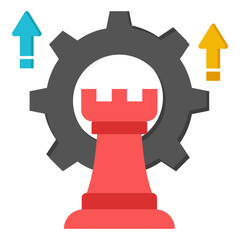 A trendy design icon of strategy setting