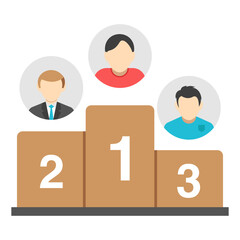 A flat design icon of leadboard