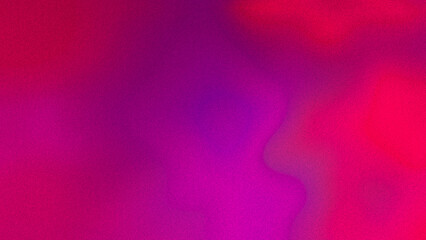 Grainy vibrant gradient wavy abstract background, copy space. Vibrant red, magenta pink, viva magenta, purple color waves. Blurry colorful lights and curves flow. Noise effect grunge texture wallpaper