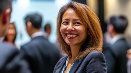 Fototapeta premium Diverse Groups at International Conference Interaction