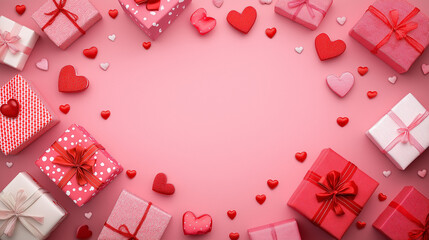 Valentines day gift Banner design with gift boxes