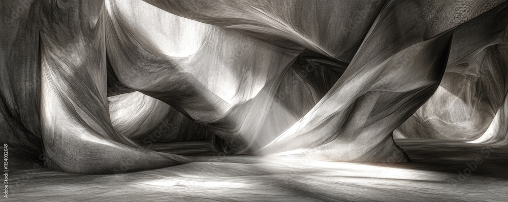 Aufkleber a surreal, abstract landscape with flowing forms and soft lighting creating a tranquil atmosphere.