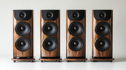 Fototapeta premium High-fidelity audio setup showcasing premium speakers modern living room environment