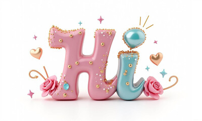 Naklejka premium Hi 3d flower logo 