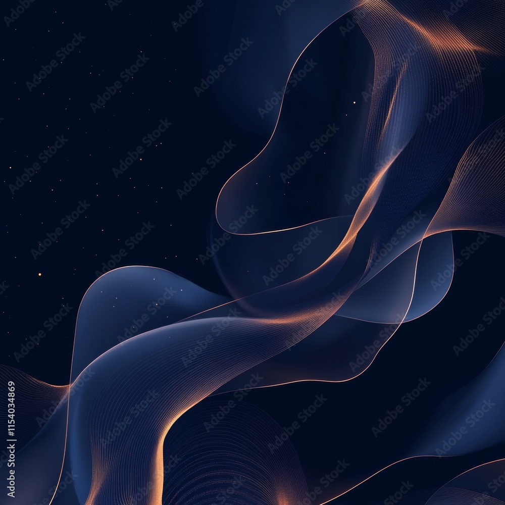 Poster ethereal waves of light swirl softly against a dark background, creating a captivating abstract comp