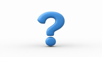 A blue question mark stands prominently against a white background, symbolizing inquiry and curiosity