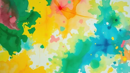 Obraz premium Abstract Colorful Splashes of Paint on White Background A Vibrant and Energetic Artwork