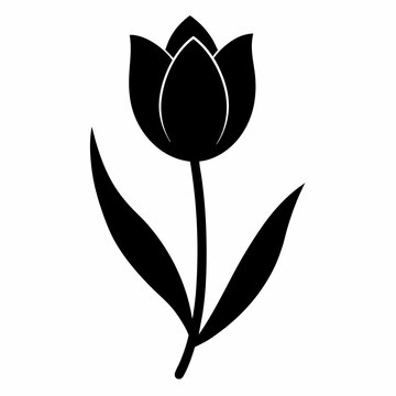 recommend clip art: Tulip Touch black silhouette vector