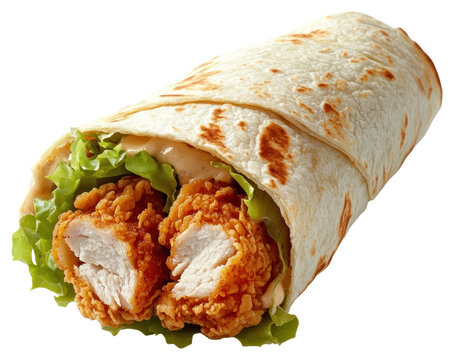 PNG Fried chicken wrap food delicious sandwich.